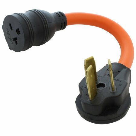 AC WORKS 1FT 50A 3-Prong Welder/Range/Dryer Plug to 6-15/20 Outlet with 20A Breaker S1050CB620